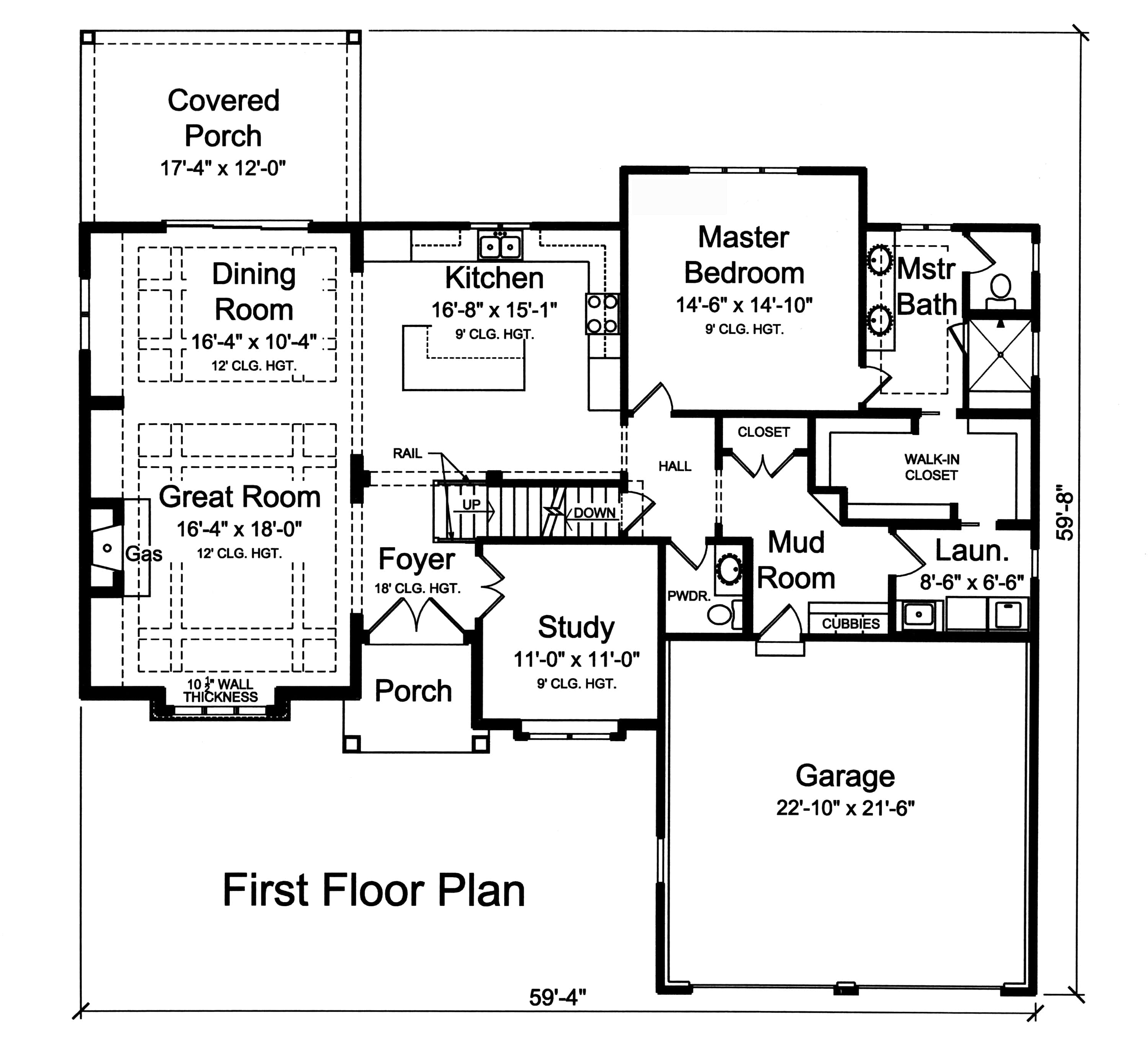 Floor Plan First Story of Transitional Plan #169-1124