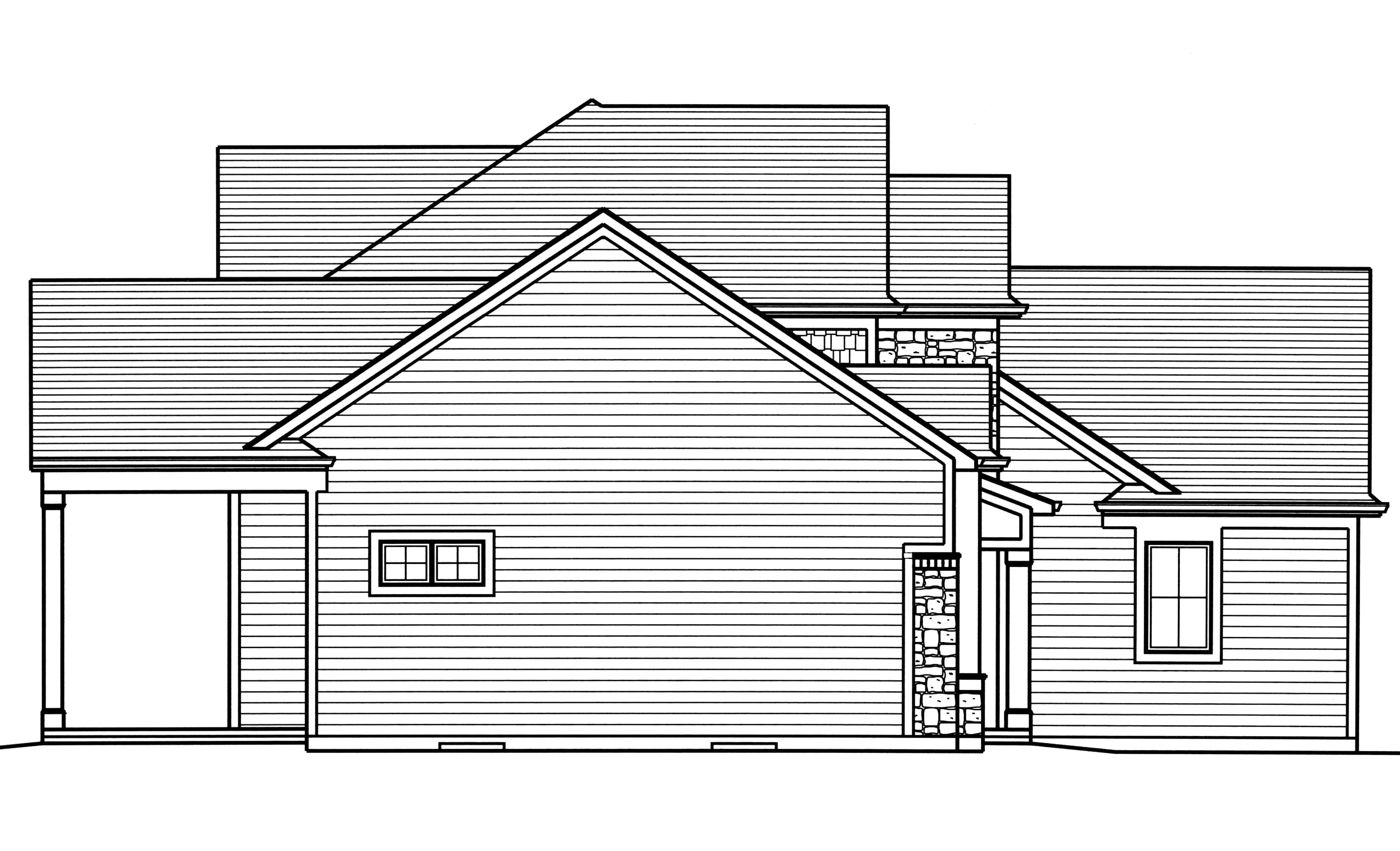 Home Plan Left Elevation of this 4-Bedroom,2543 Sq Ft Plan -169-1124