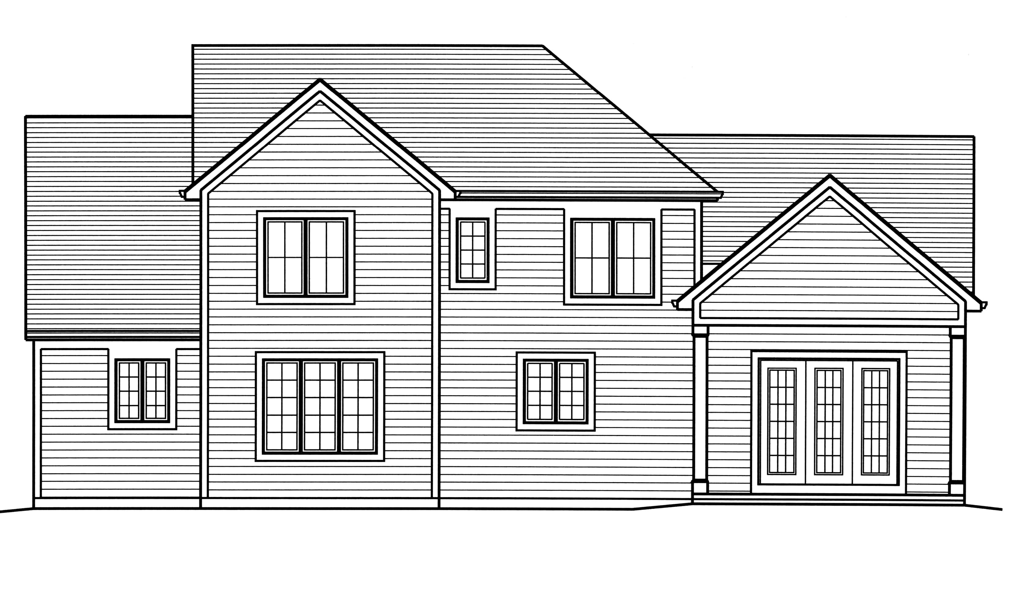 Home Plan Rear Elevation of this 4-Bedroom,2543 Sq Ft Plan -169-1124