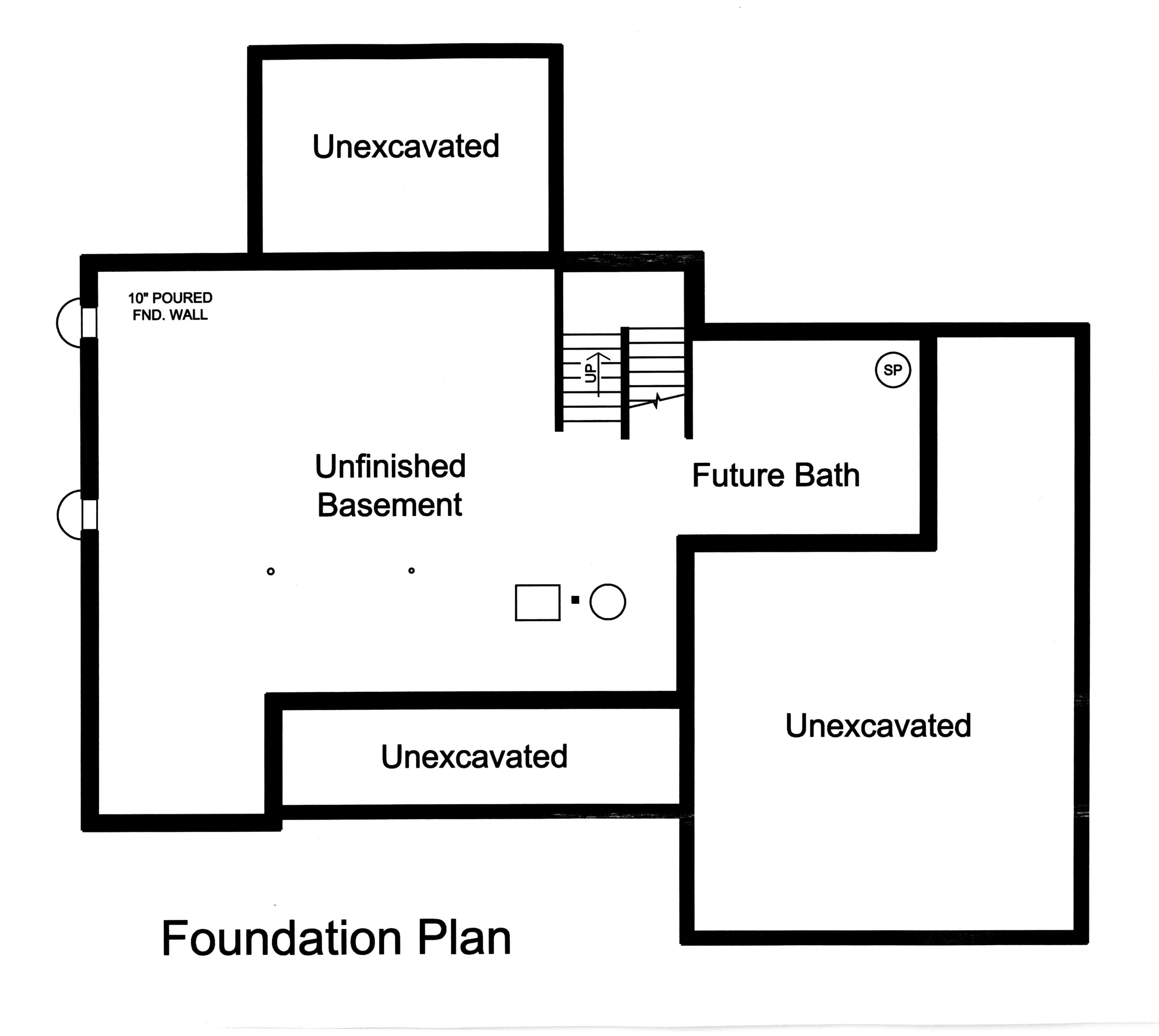 Floor Plan Basement of Country Plan #169-1125