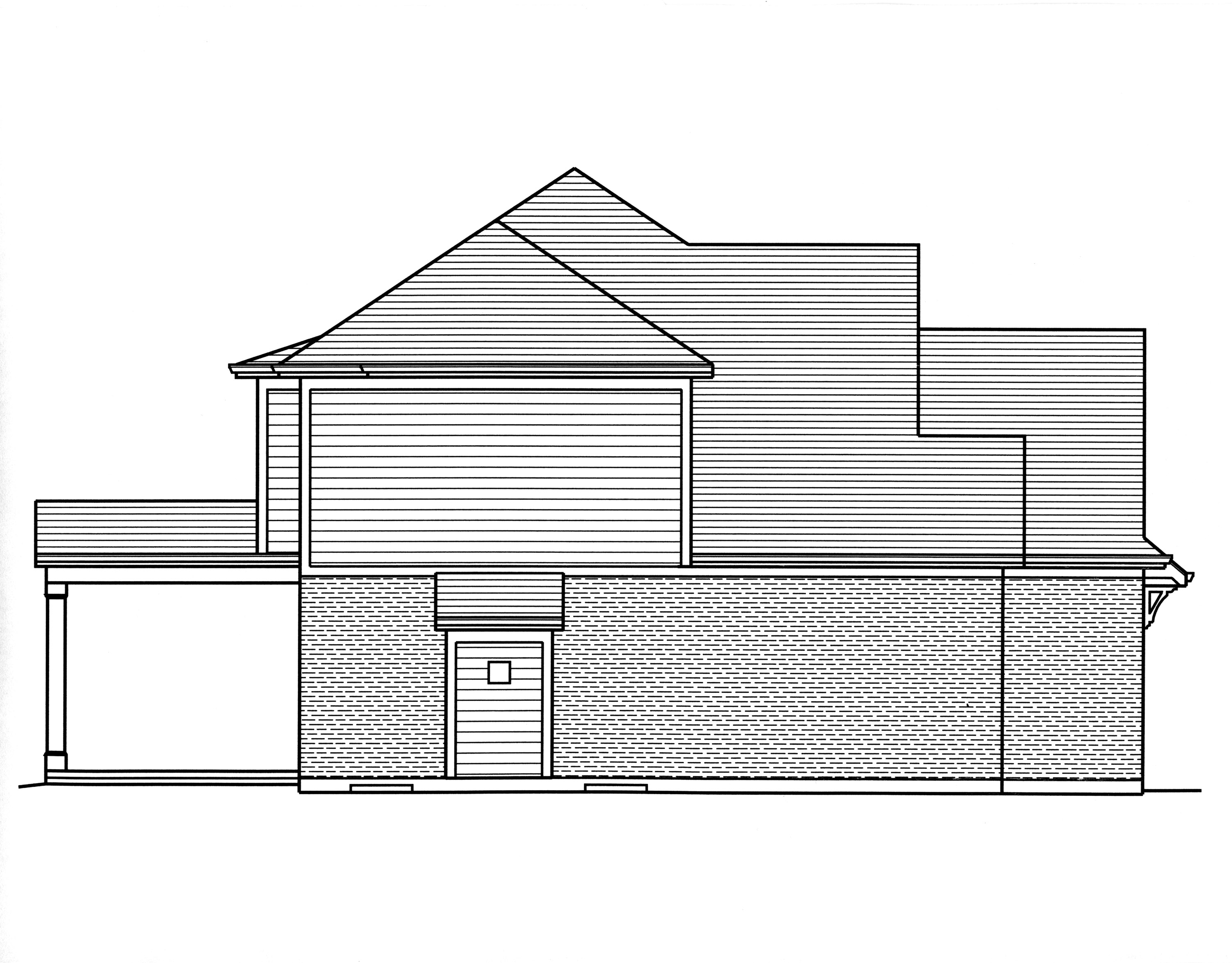 Home Plan Left Elevation of this 4-Bedroom,2303 Sq Ft Plan -169-1125