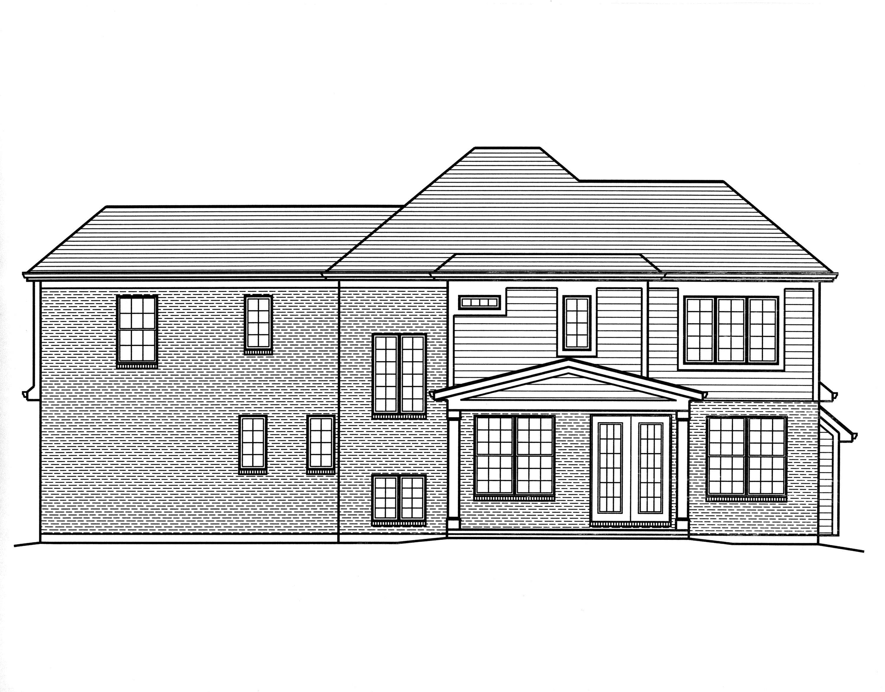 Home Plan Rear Elevation of this 4-Bedroom,2303 Sq Ft Plan -169-1125