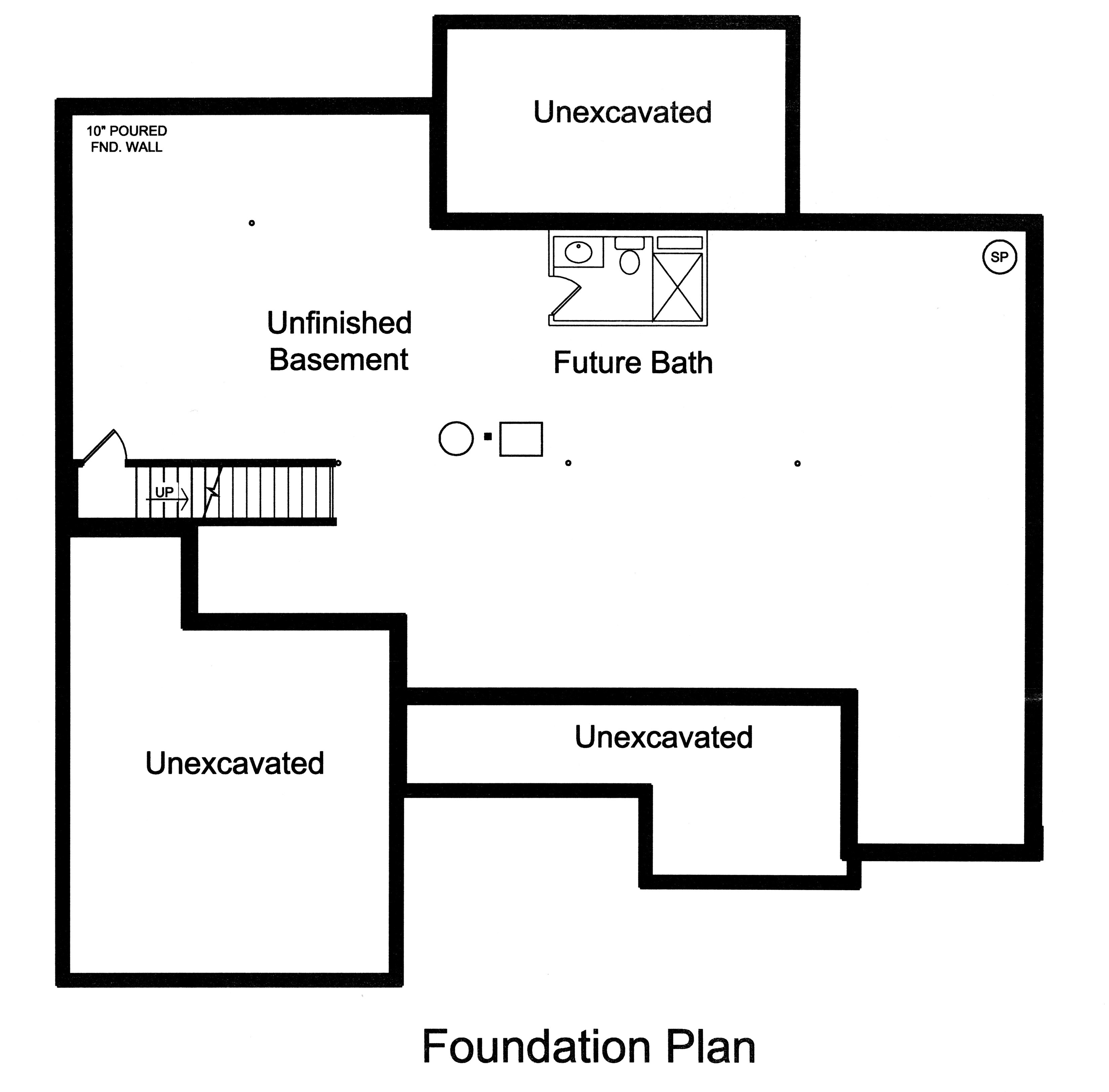 Floor Plan Basement of Craftsman Plan #169-1127