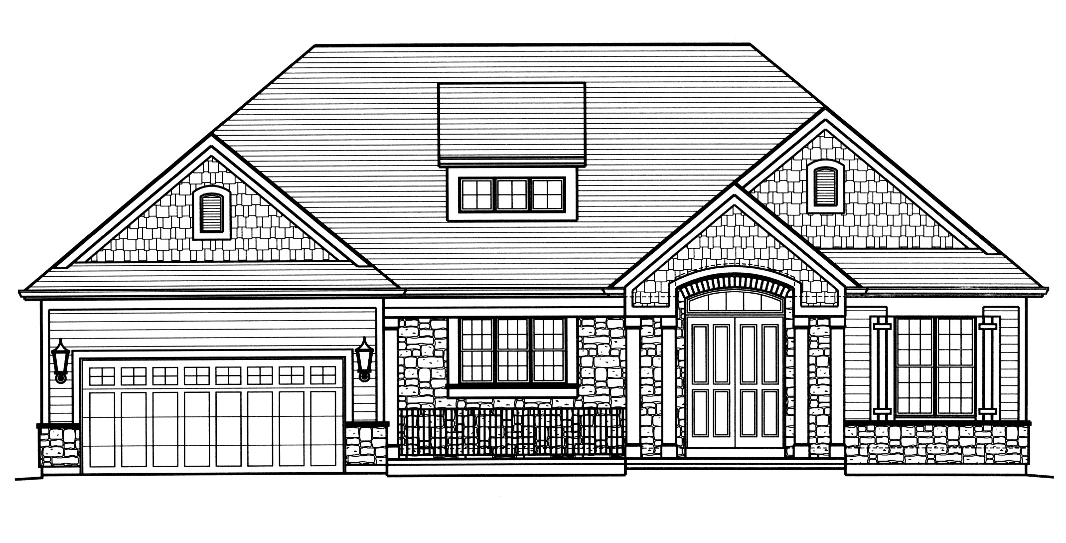 Home Plan Front Elevation of this 3-Bedroom,1894 Sq Ft Plan -169-1127