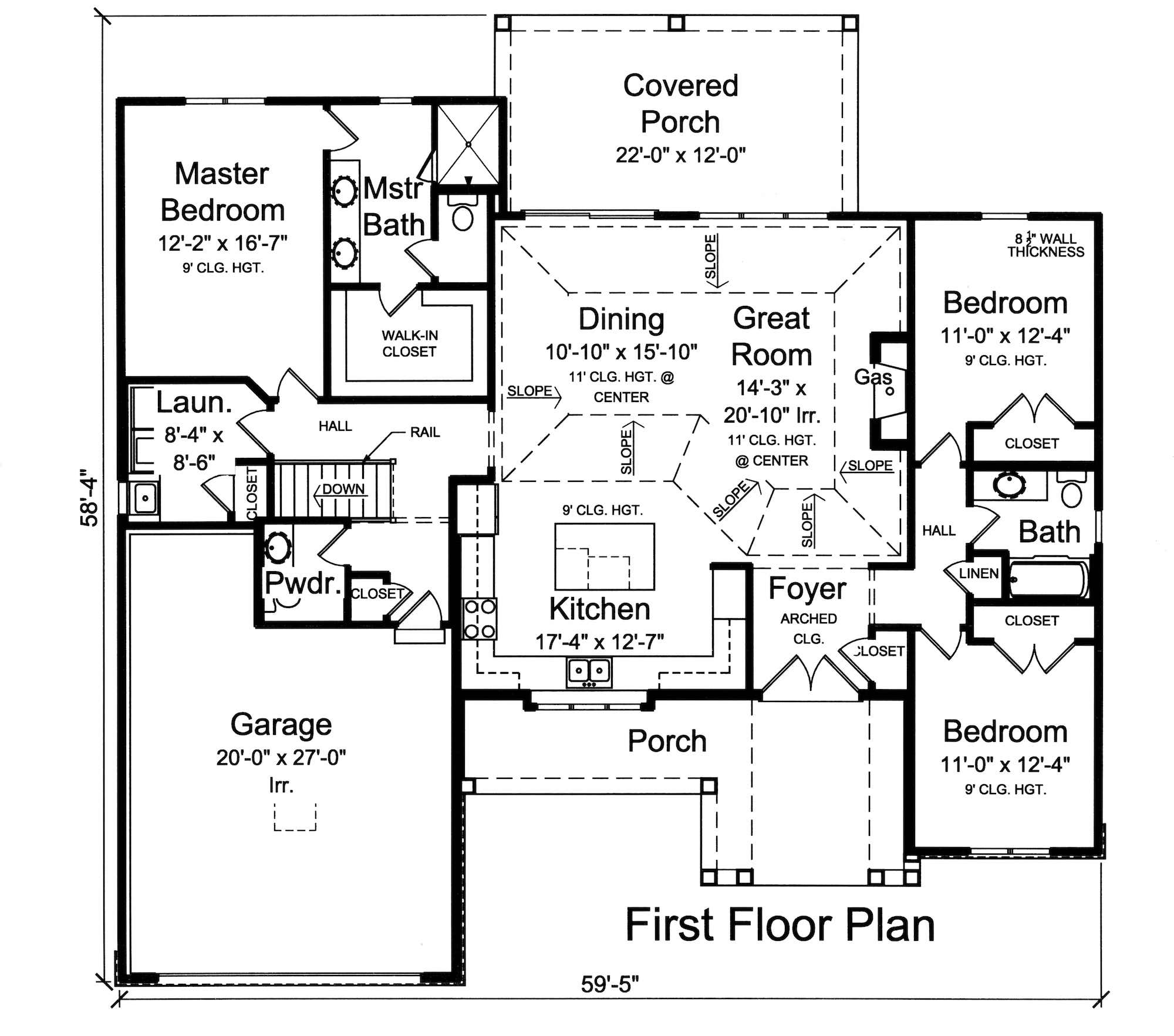 Floor Plan First Story of Craftsman Plan #169-1127