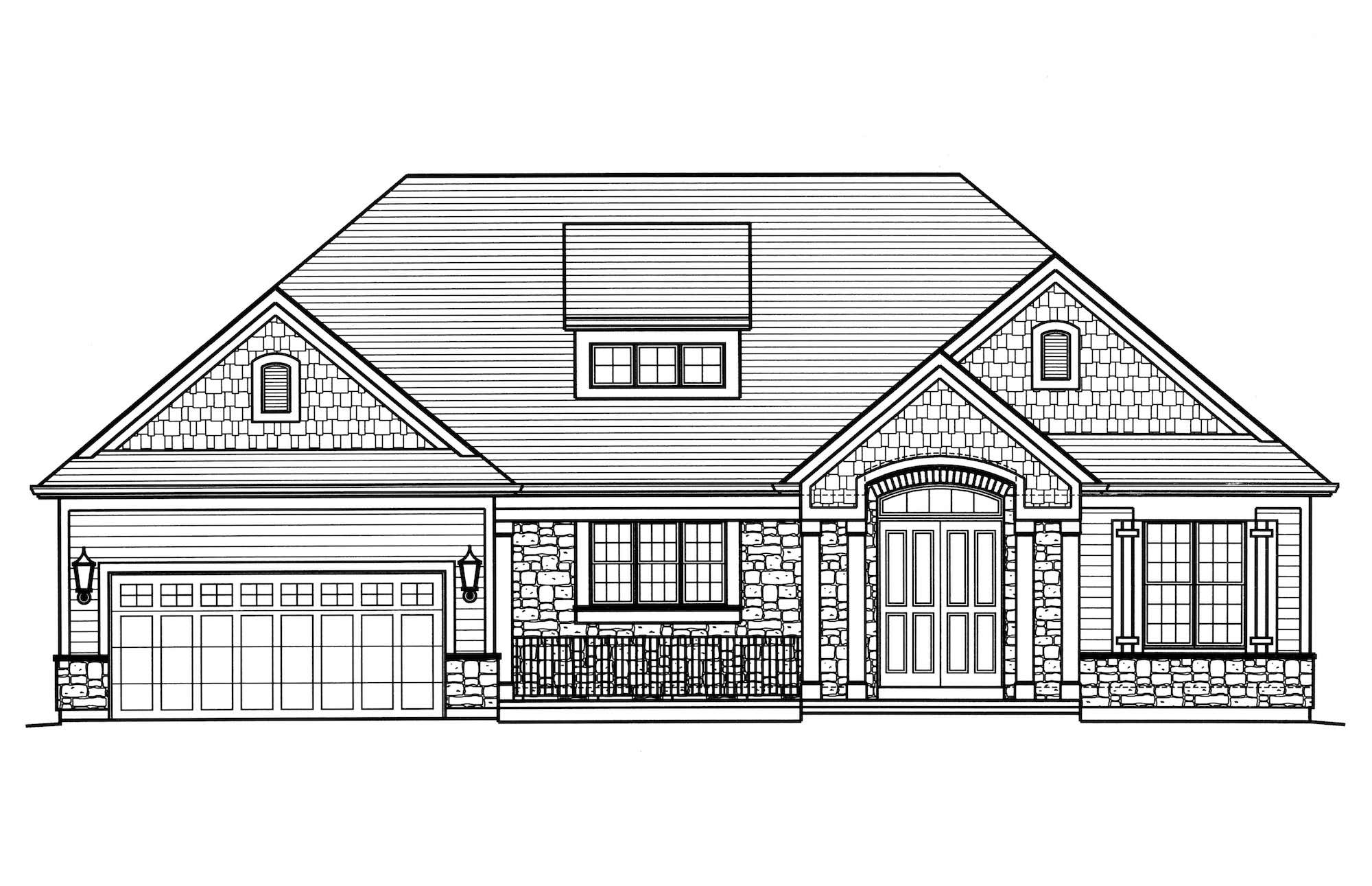 Home Plan Rear Elevation of this 3-Bedroom,1894 Sq Ft Plan -169-1127