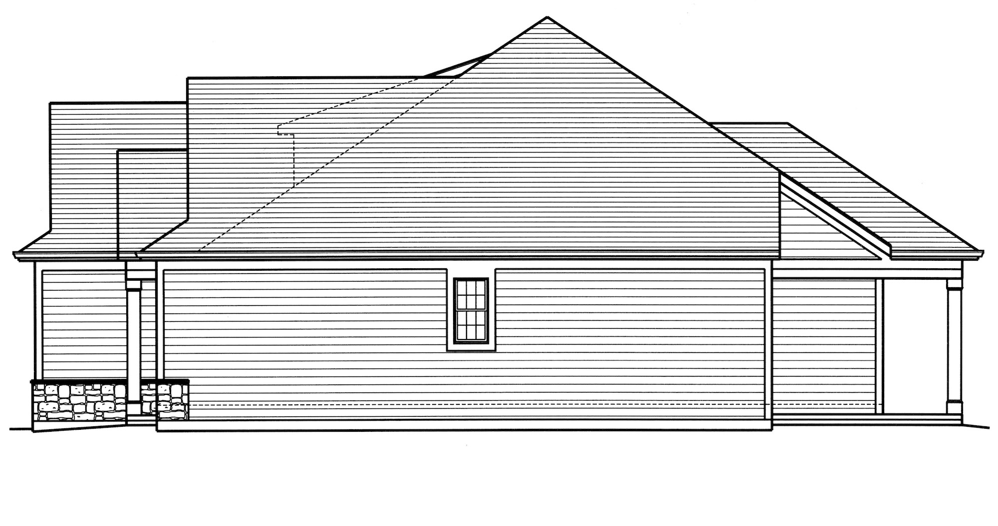 Home Plan Right Elevation of this 3-Bedroom,1894 Sq Ft Plan -169-1127