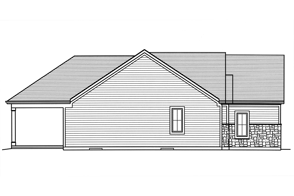 Home Plan Left Elevation of this 3-Bedroom,1871 Sq Ft Plan -169-1129