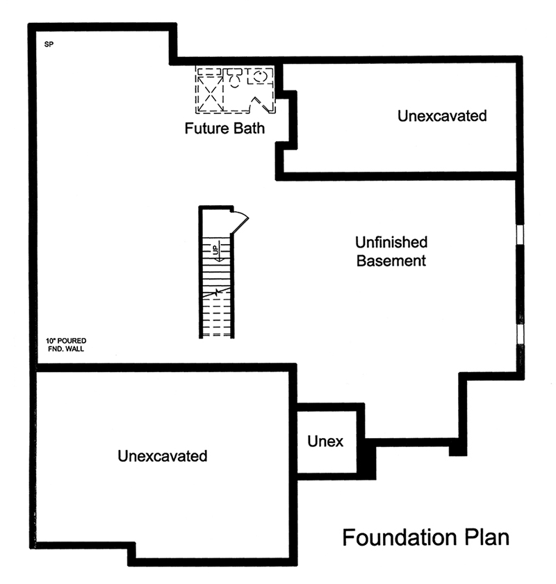 Floor Plan Basement of Contemporary Plan #169-1130