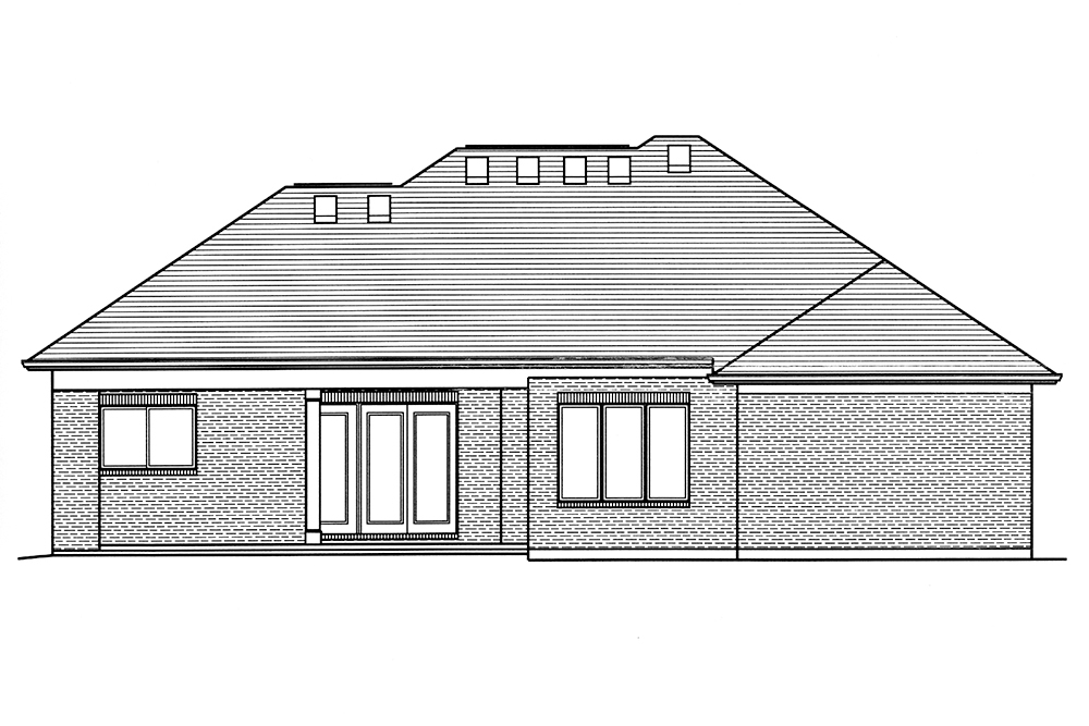 Home Plan Rear Elevation of this 3-Bedroom,2099 Sq Ft Plan -169-1130