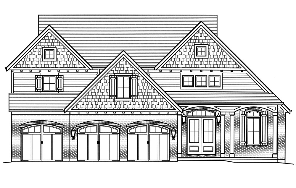 Home Plan Front Elevation of this 4-Bedroom,2600 Sq Ft Plan -169-1131