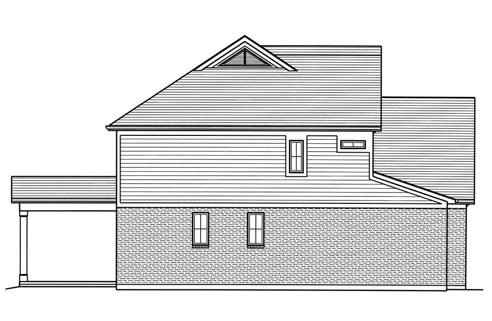 Home Plan Left Elevation of this 4-Bedroom,2600 Sq Ft Plan -169-1131