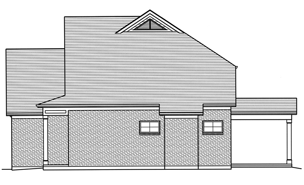 Home Plan Right Elevation of this 4-Bedroom,2600 Sq Ft Plan -169-1131