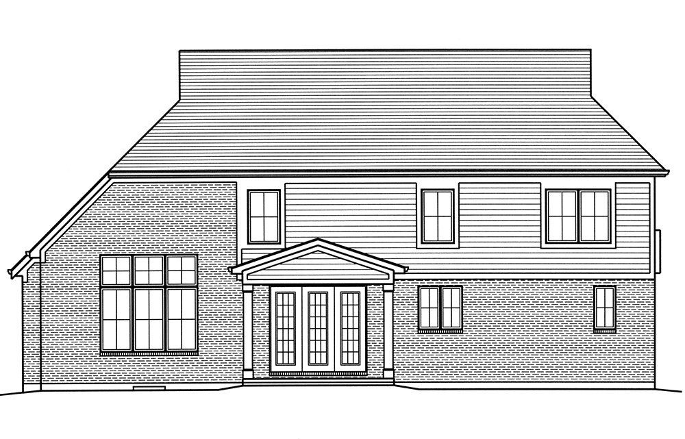 Home Plan Rear Elevation of this 4-Bedroom,2600 Sq Ft Plan -169-1131