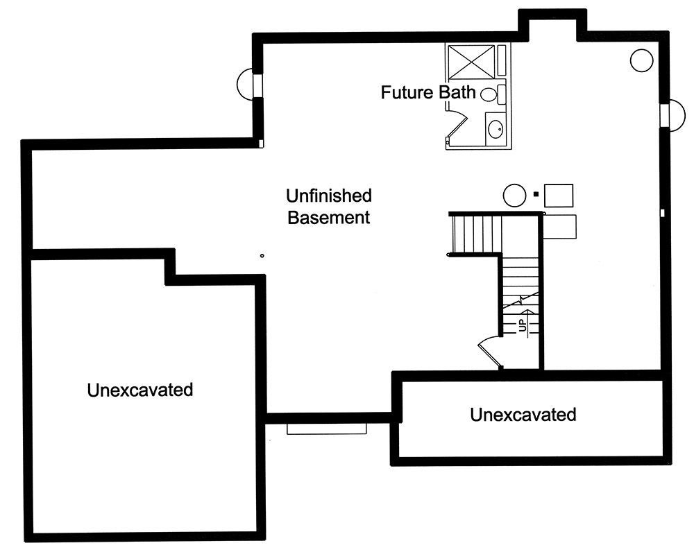 Floor Plan Basement of Traditional Plan #169-1132