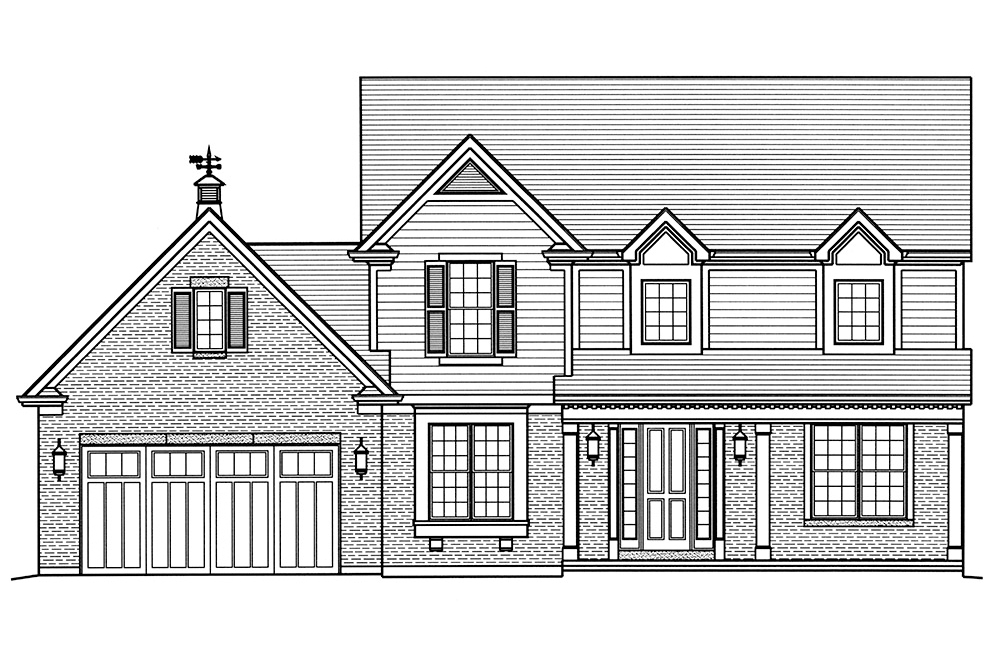 Home Plan Rear Elevation of this 4-Bedroom,2645 Sq Ft Plan -169-1132