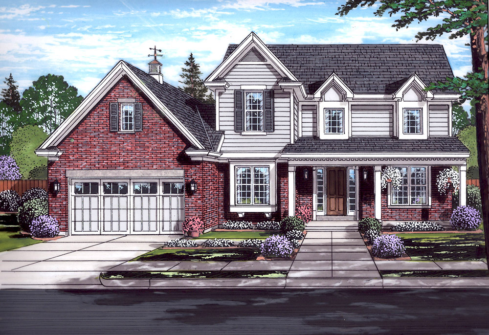Front elevation of Traditional home (ThePlanCollection: House Plan #169-1132)