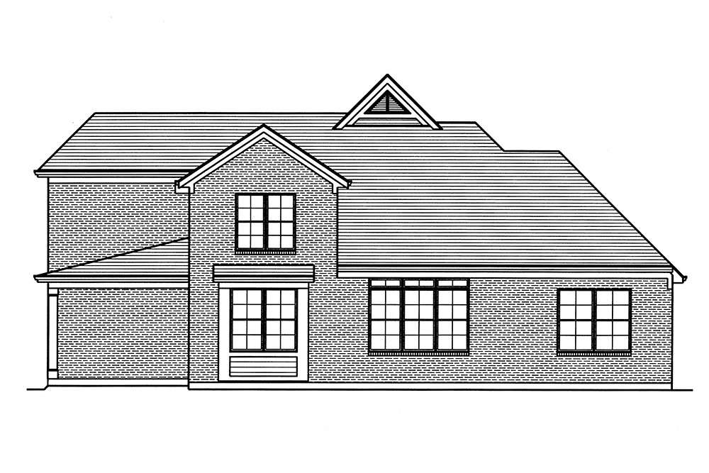 Home Plan Rear Elevation of this 4-Bedroom,2546 Sq Ft Plan -169-1133