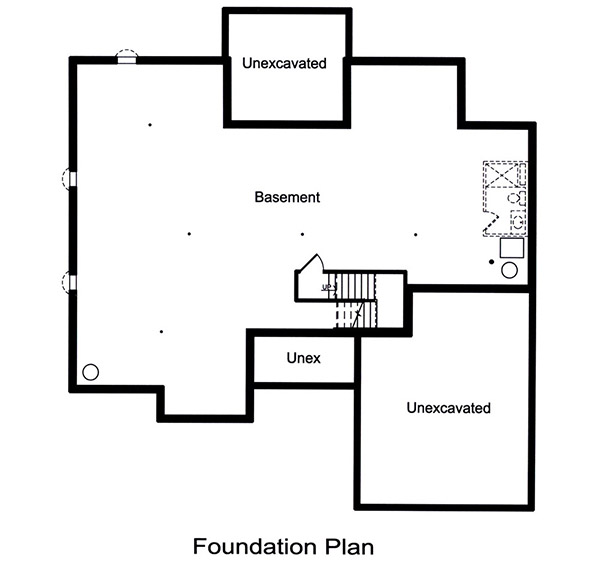 Floor Plan Basement of Traditional Plan #169-1135