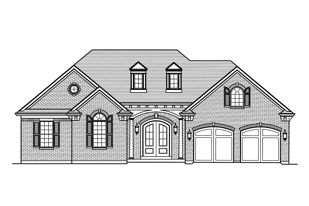 Home Plan Front Elevation of this 3-Bedroom,2064 Sq Ft Plan -169-1135