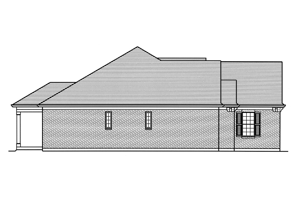 Home Plan Left Elevation of this 3-Bedroom,2064 Sq Ft Plan -169-1135