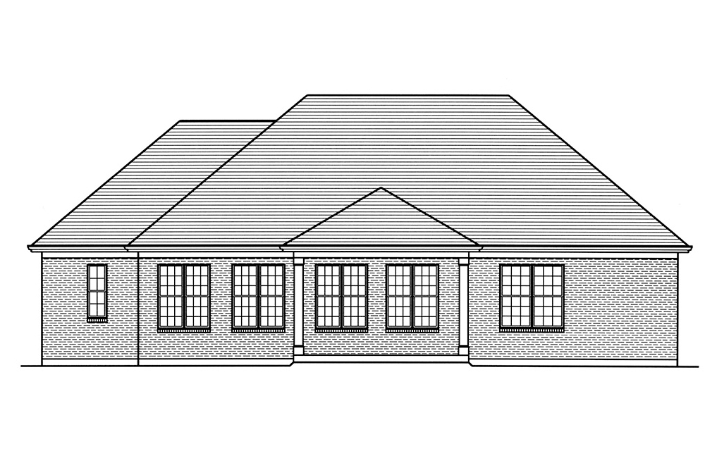 Home Plan Rear Elevation of this 3-Bedroom,2064 Sq Ft Plan -169-1135