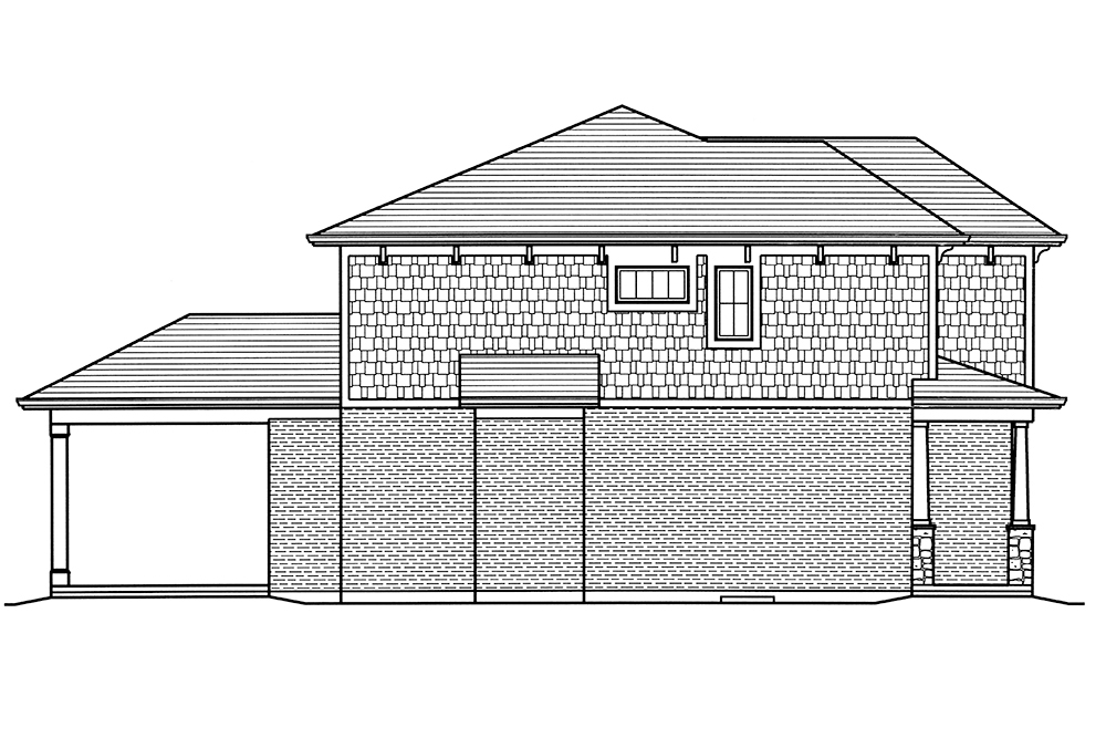 Home Plan Left Elevation of this 4-Bedroom,2624 Sq Ft Plan -169-1137