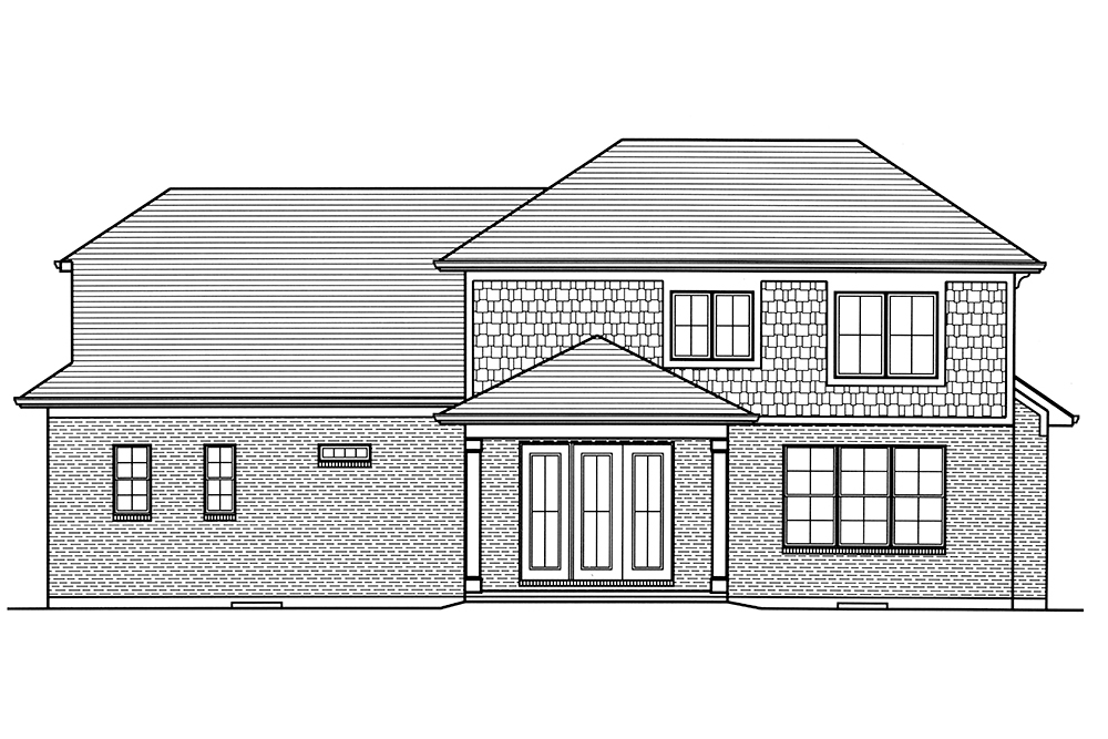 Home Plan Rear Elevation of this 4-Bedroom,2624 Sq Ft Plan -169-1137
