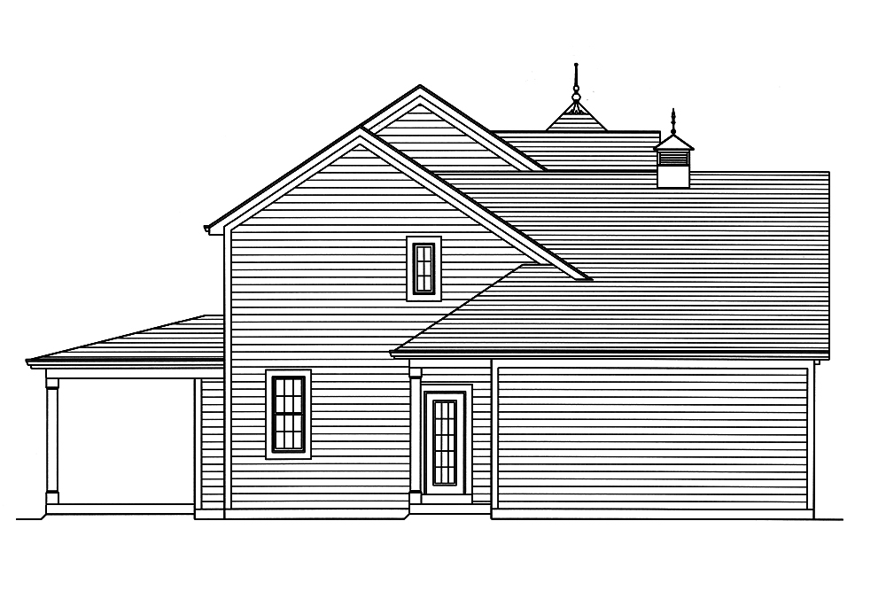 Home Plan Left Elevation of this 4-Bedroom,2446 Sq Ft Plan -169-1138