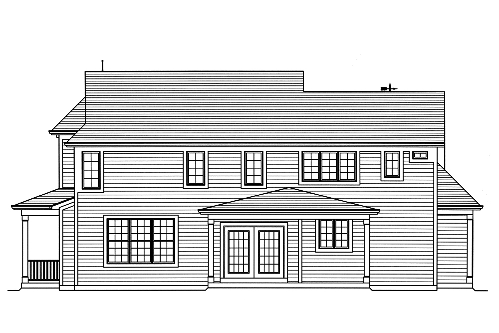 Home Plan Rear Elevation of this 4-Bedroom,2446 Sq Ft Plan -169-1138