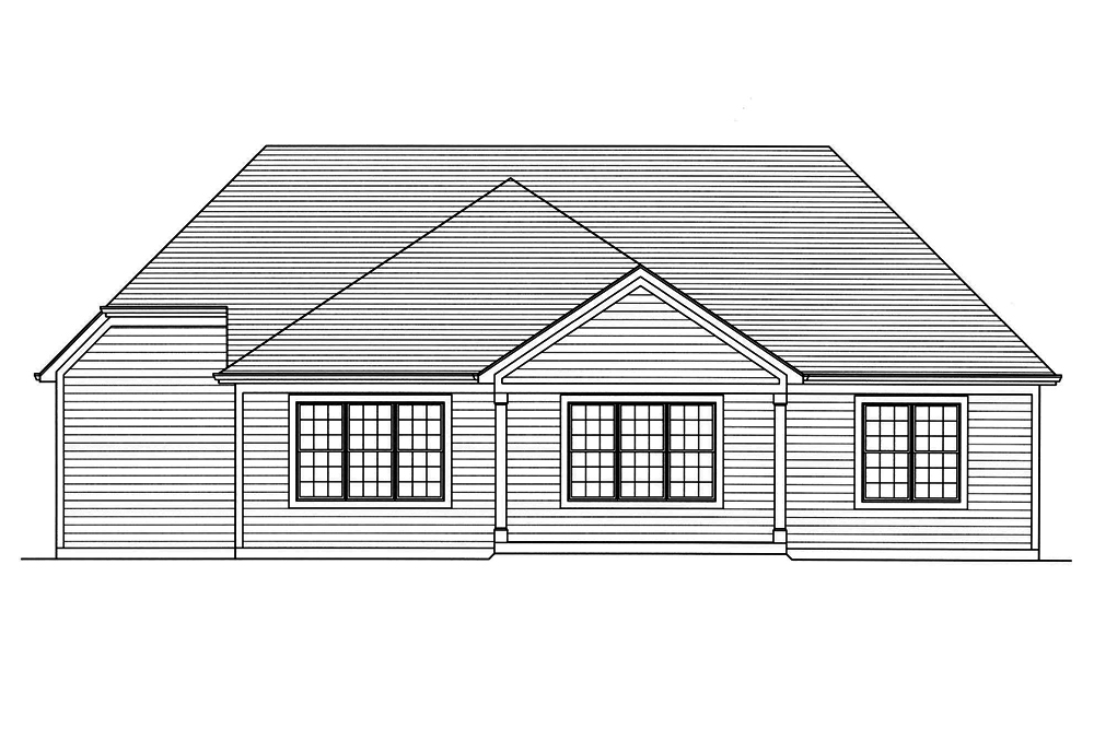 Home Plan Rear Elevation of this 3-Bedroom,1867 Sq Ft Plan -169-1139