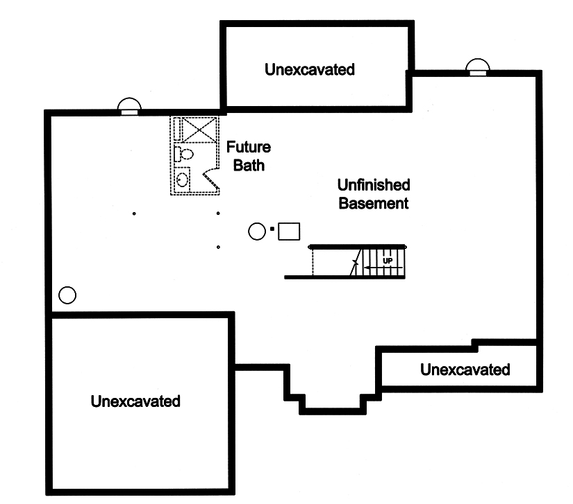 Floor Plan Basement of Country Plan #169-1141