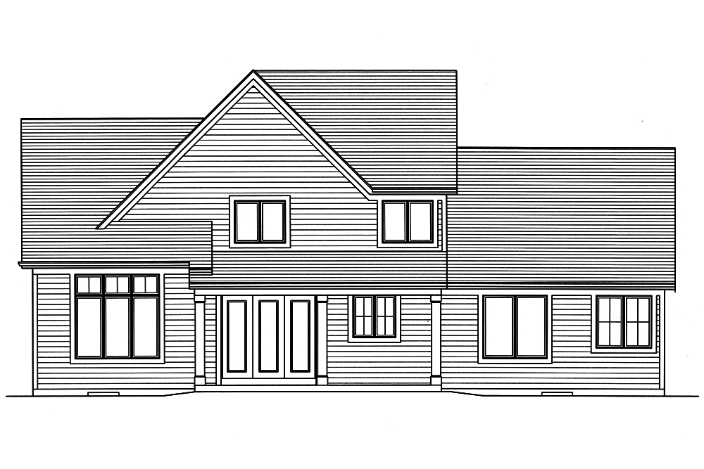 Home Plan Rear Elevation of this 4-Bedroom,2540 Sq Ft Plan -169-1141