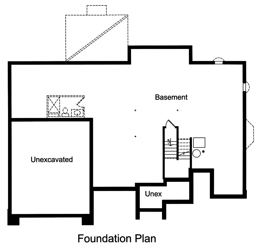 Floor Plan Basement of Country Plan #169-1144