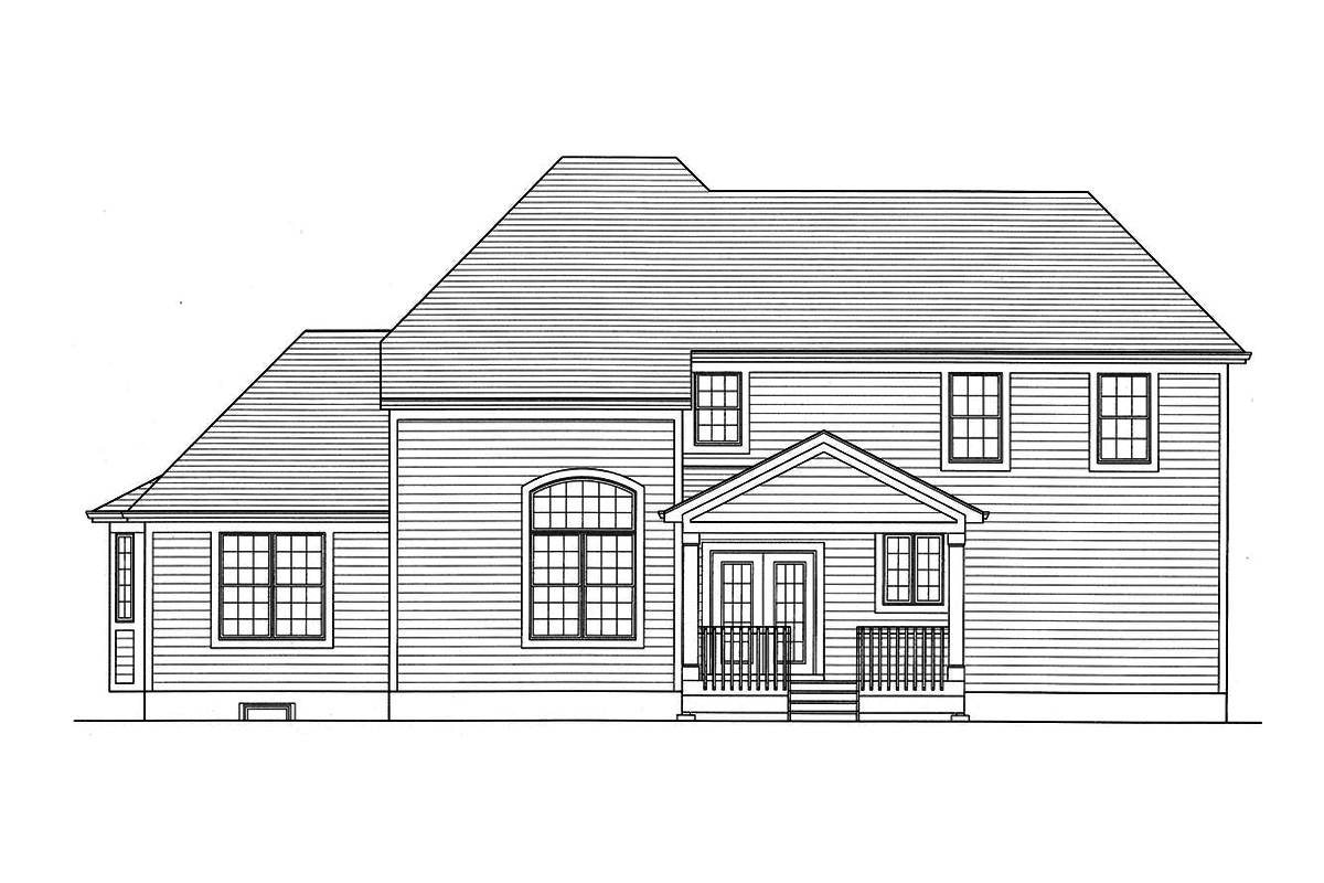 Home Plan Rear Elevation of this 4-Bedroom,2601 Sq Ft Plan -169-1144
