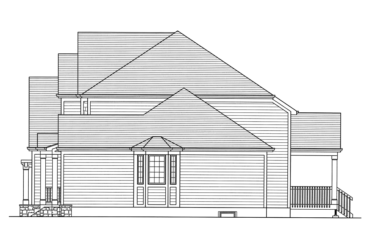 Home Plan Right Elevation of this 4-Bedroom,2601 Sq Ft Plan -169-1144