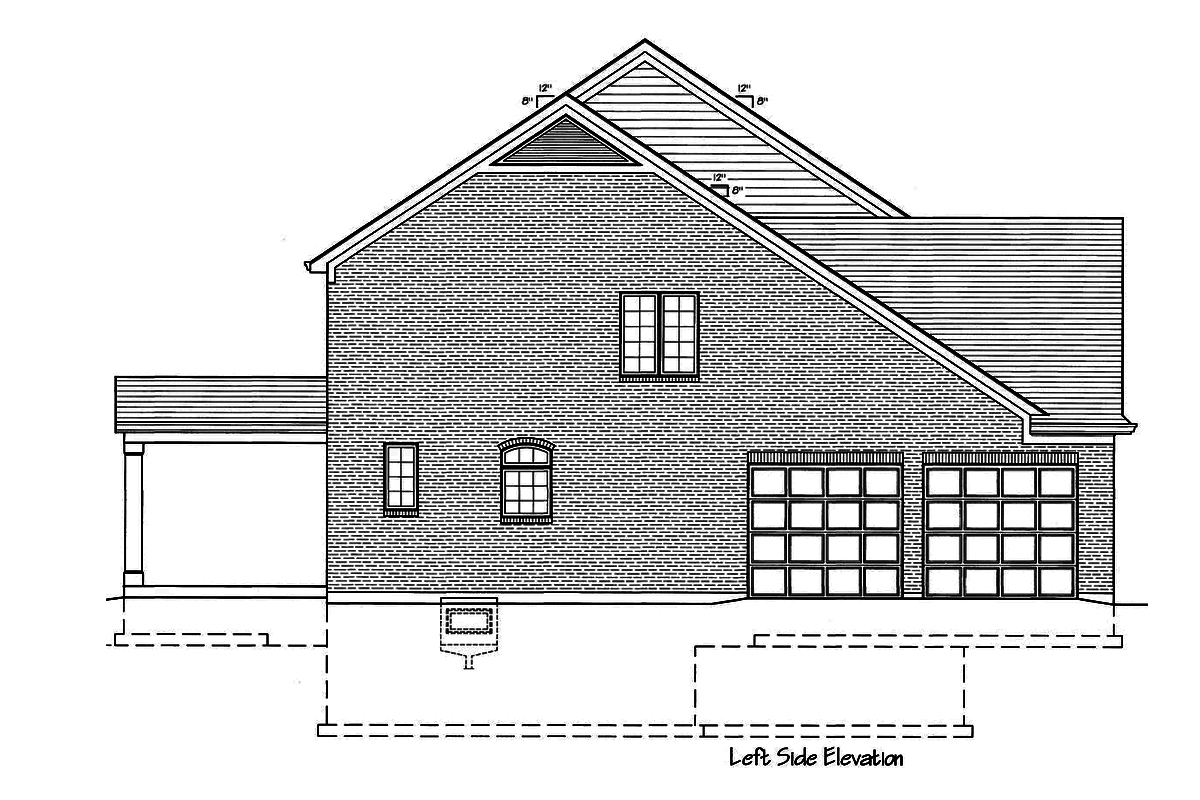 Home Plan Left Elevation of this 4-Bedroom,3073 Sq Ft Plan -169-1145