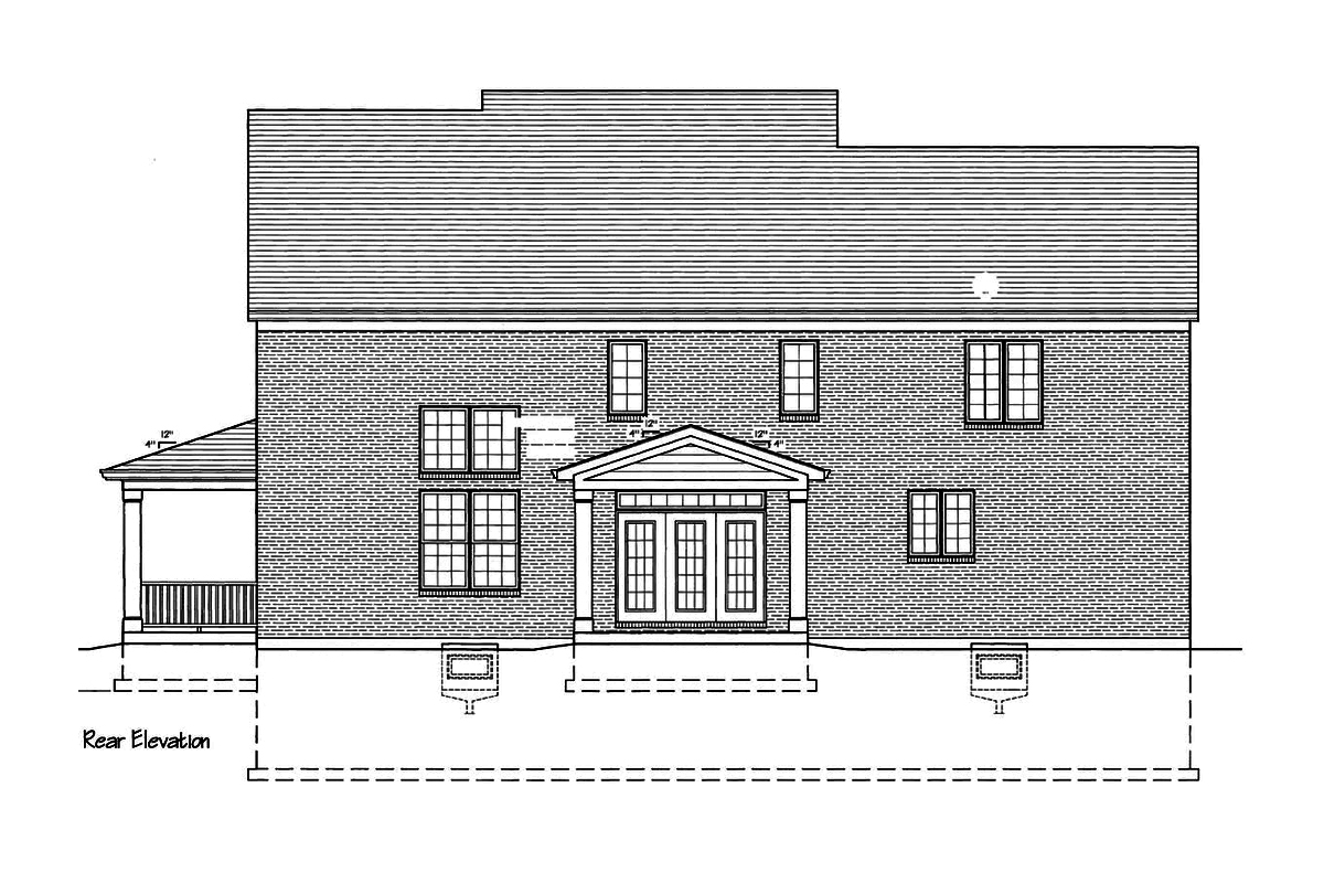 Home Plan Rear Elevation of this 4-Bedroom,3073 Sq Ft Plan -169-1145