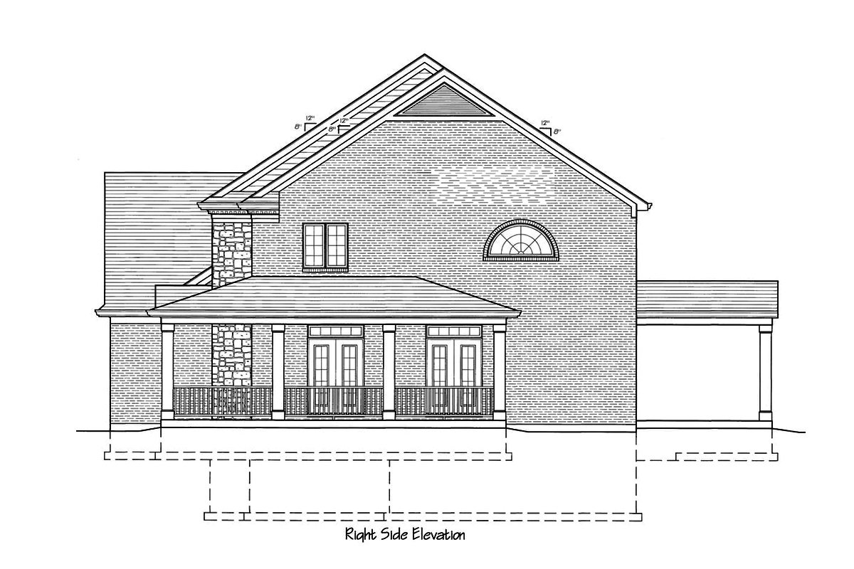 Home Plan Right Elevation of this 4-Bedroom,3073 Sq Ft Plan -169-1145
