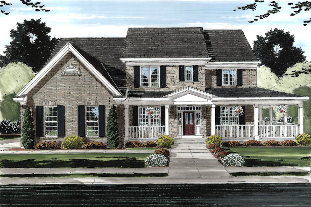 Traditional home plan (ThePlanCollection: House Plan #169-1145)