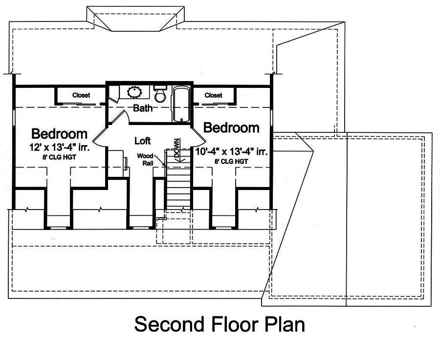 Floor Plan Second Story of Cape Cod Plan #169-1146