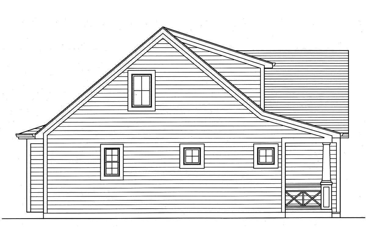 Home Plan Left Elevation of this 3-Bedroom,1664 Sq Ft Plan -169-1146