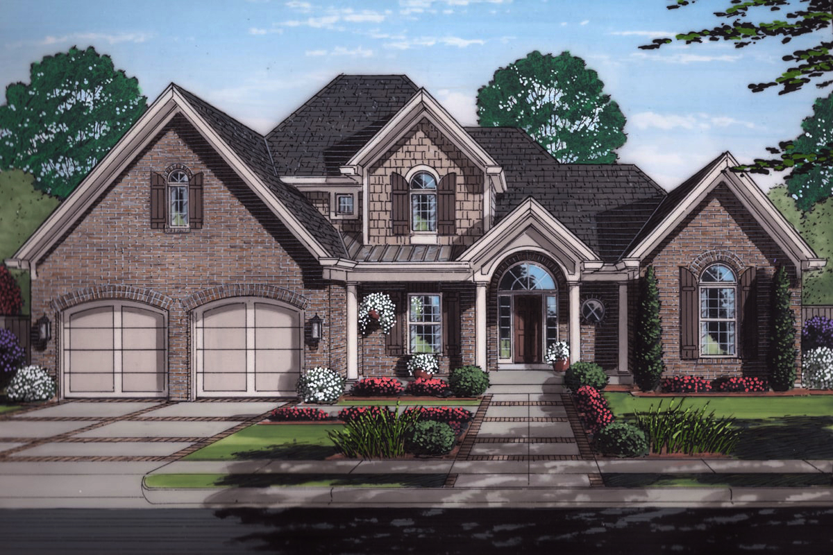 Transitional home plan (ThePlanCollection: House Plan #169-1147)