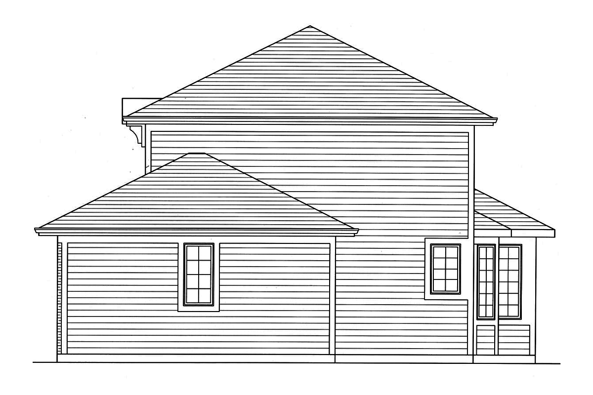 Home Plan Right Elevation of this 3-Bedroom,1833 Sq Ft Plan -169-1148