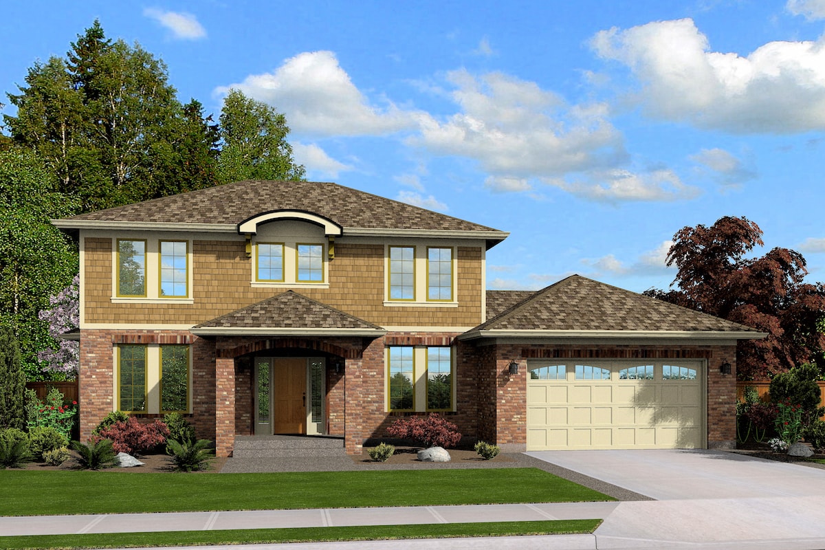 Traditional European style home plan (ThePlanCollection: House Plan #169-1148)