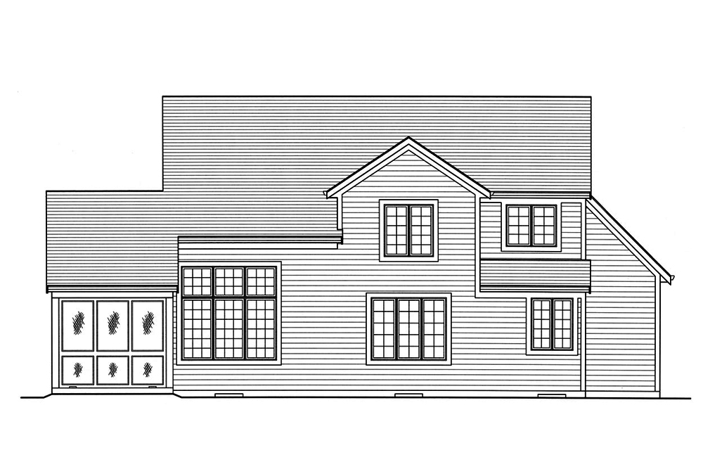 Home Plan Rear Elevation of this 4-Bedroom,2316 Sq Ft Plan -169-1149