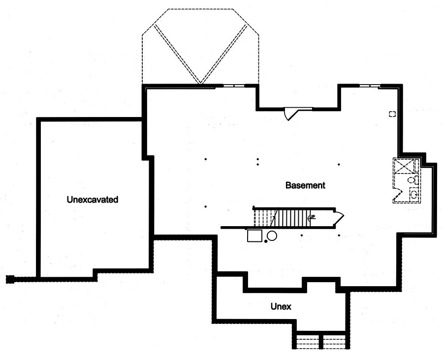 Floor Plan Basement of Country Plan #169-1153