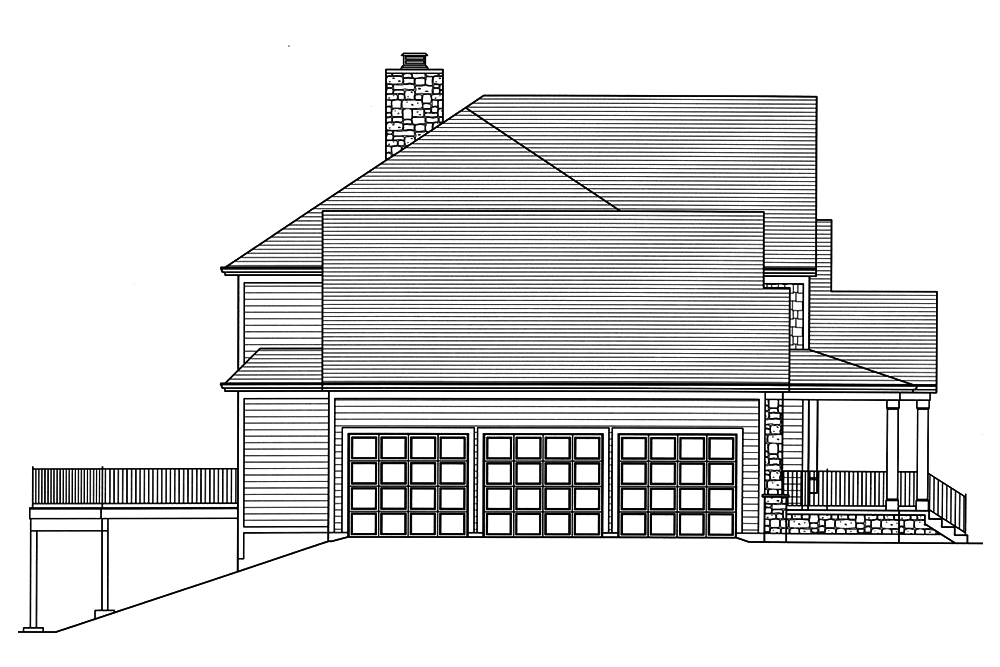 Home Plan Left Elevation of this 4-Bedroom,3192 Sq Ft Plan -169-1153