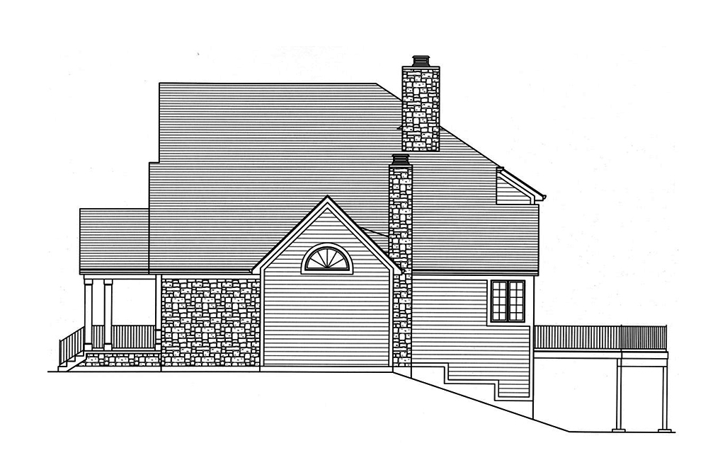 Home Plan Right Elevation of this 4-Bedroom,3192 Sq Ft Plan -169-1153