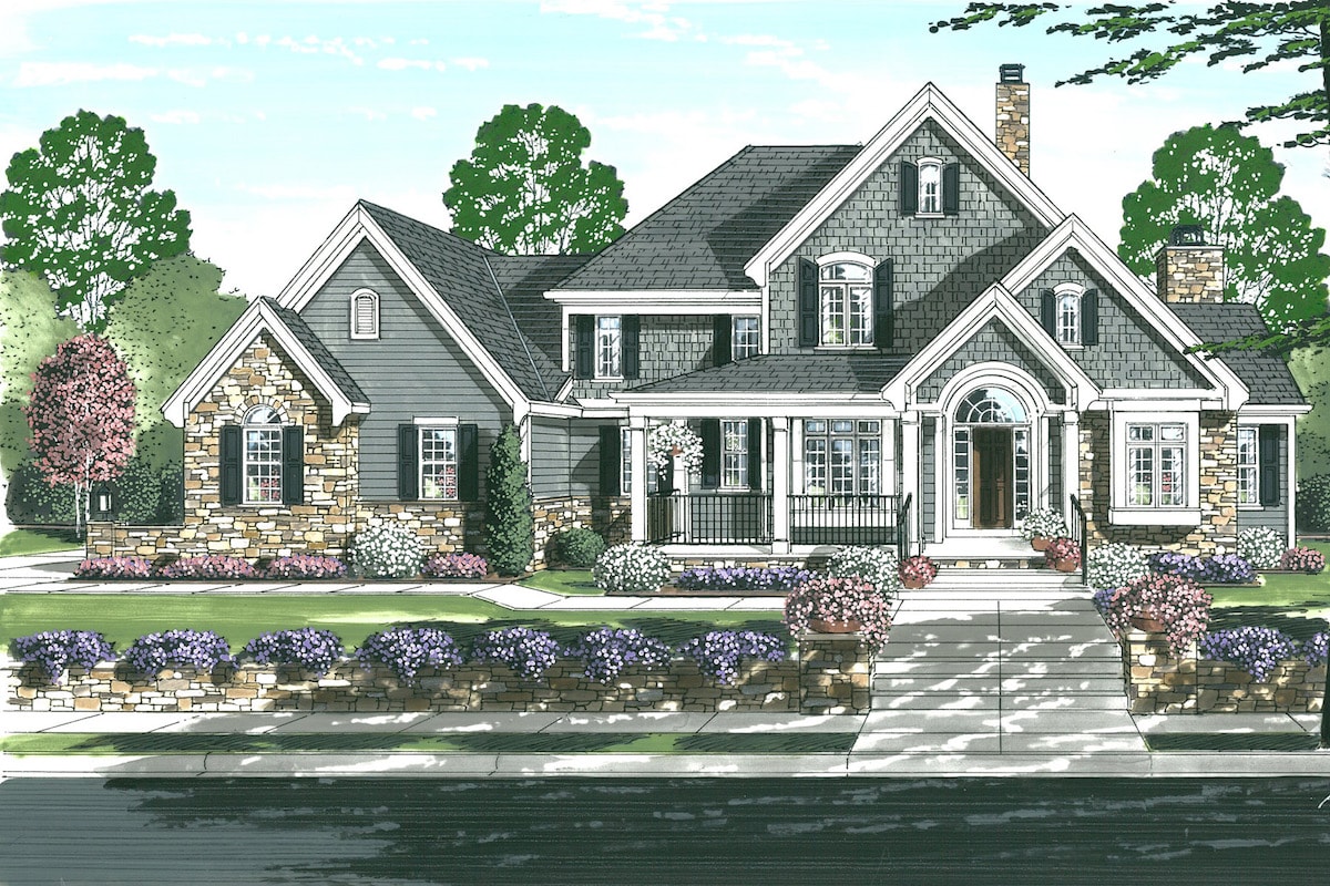 Country home plan (ThePlanCollection: House Plan #169-1153)